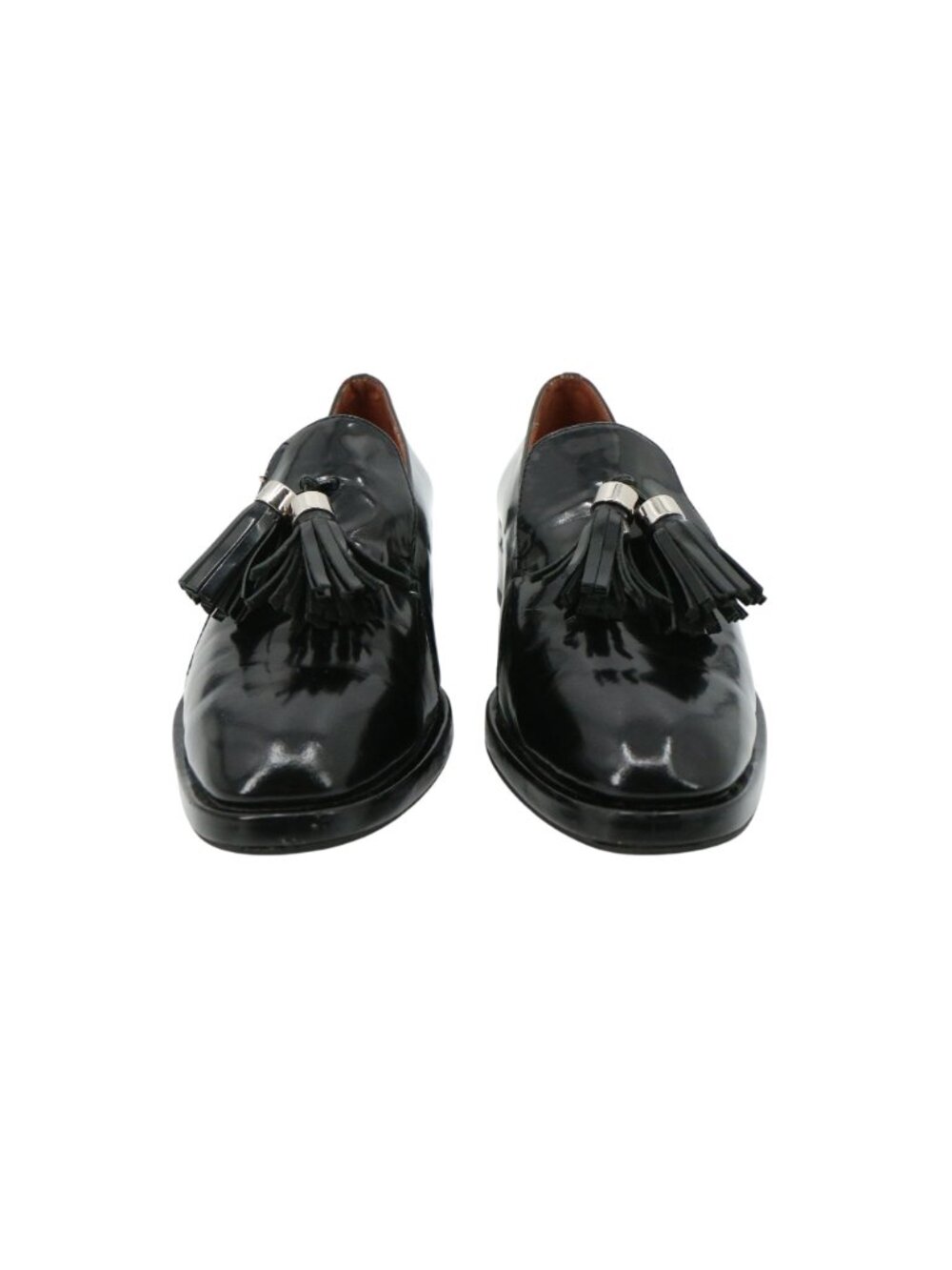 Jefffrey Campbell Black Patent Leather Lawford Tassel Loafers Shoes 8 - Picture 4 of 10